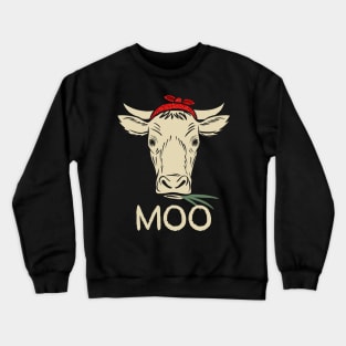 MOO Cute Cow for Cows Lovers Farming Gift Crewneck Sweatshirt